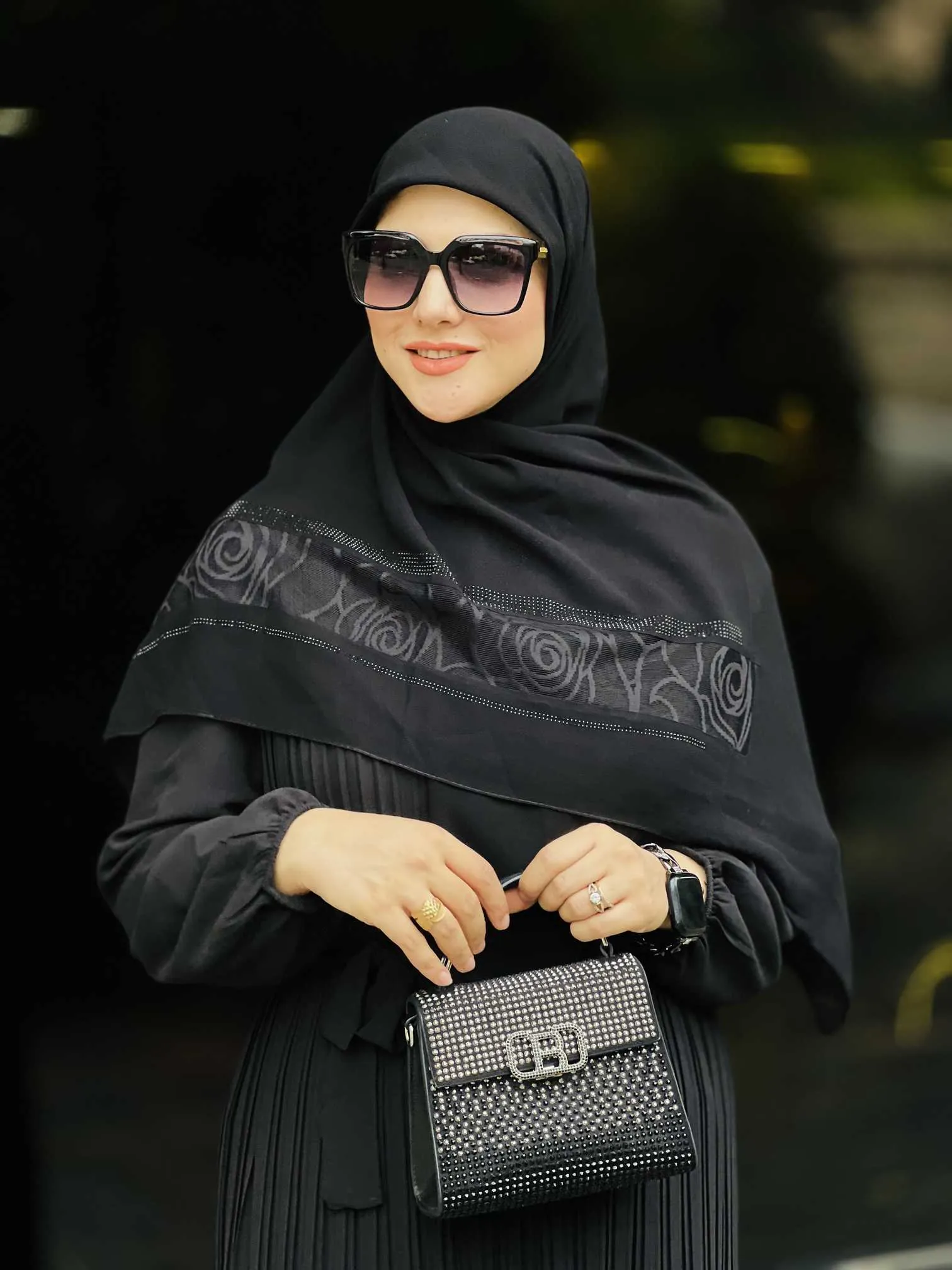 گیس بانو روسری وارداتی گل رز