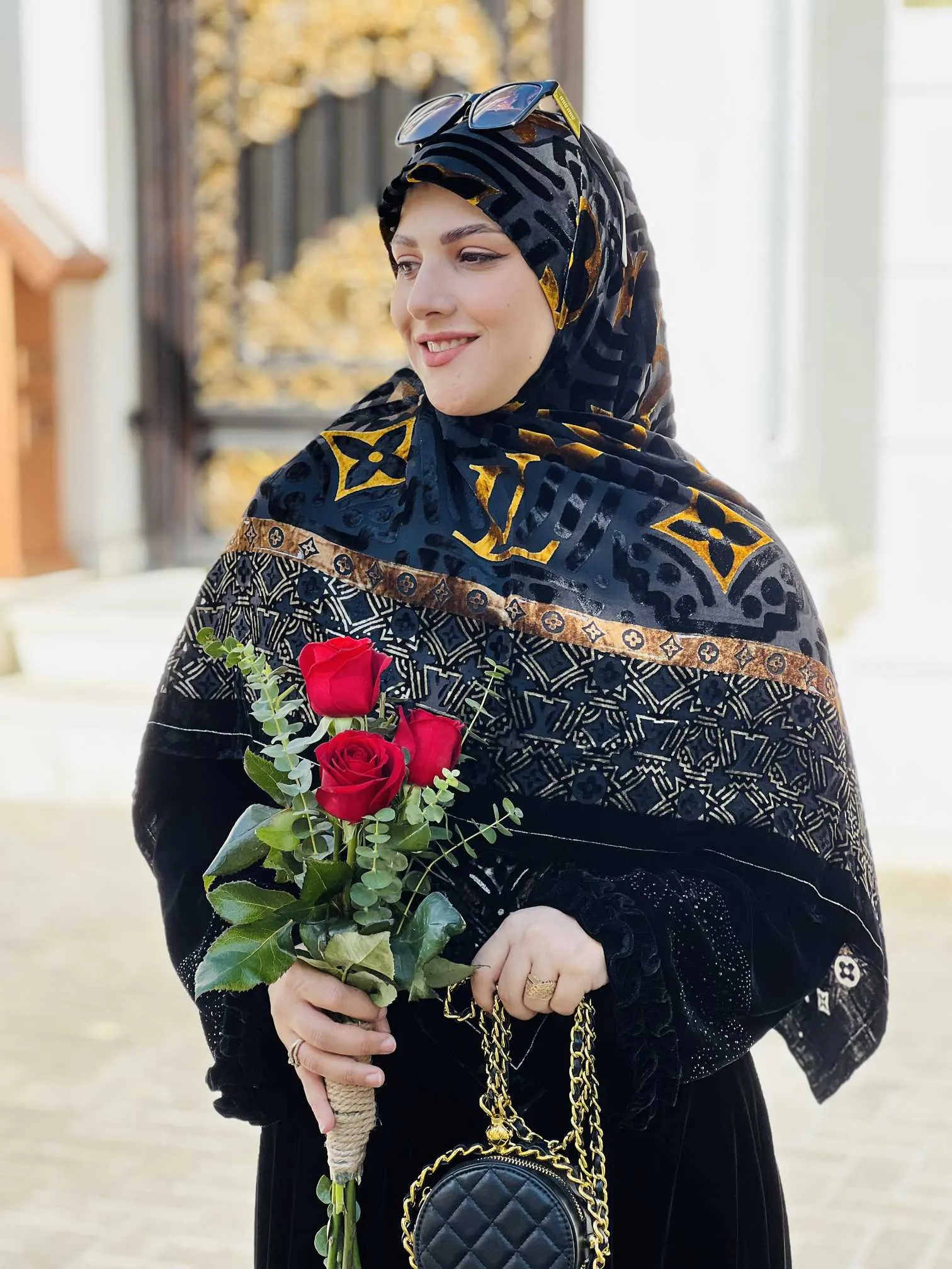 گیس بانو روسری مخمل اورجینال