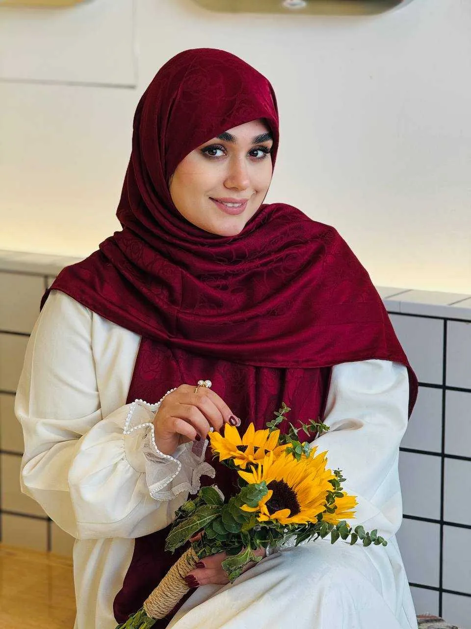 گیس بانو روسری گل رز